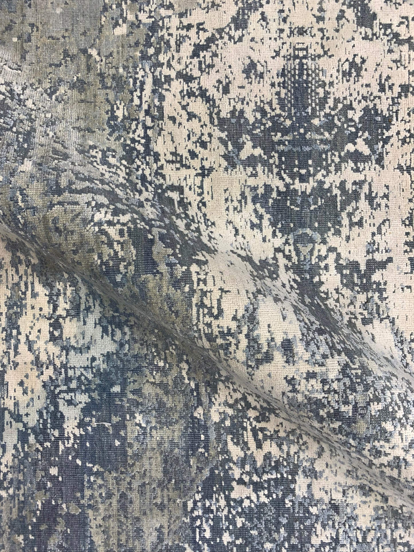 Ivory Grey, Silk Wool Modern Handknotted 7.11x9.8Ft 238x294Cms Area Rug