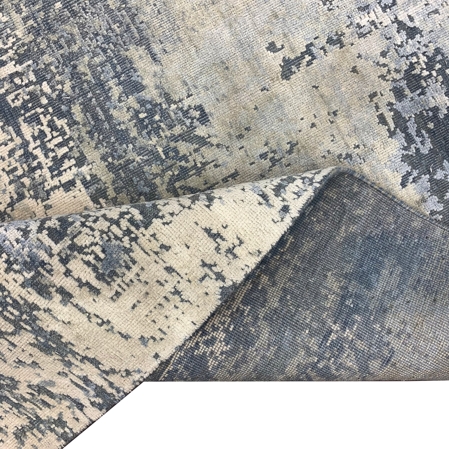 Ivory Grey, Silk Wool Modern Handknotted 7.11x9.8Ft 238x294Cms Area Rug