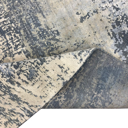 Ivory Grey, Silk Wool Modern Handknotted 7.11x9.8Ft 238x294Cms Area Rug