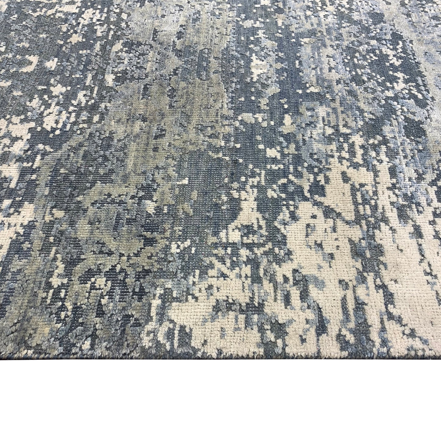 Ivory Grey, Silk Wool Modern Handknotted 7.11x9.8Ft 238x294Cms Area Rug