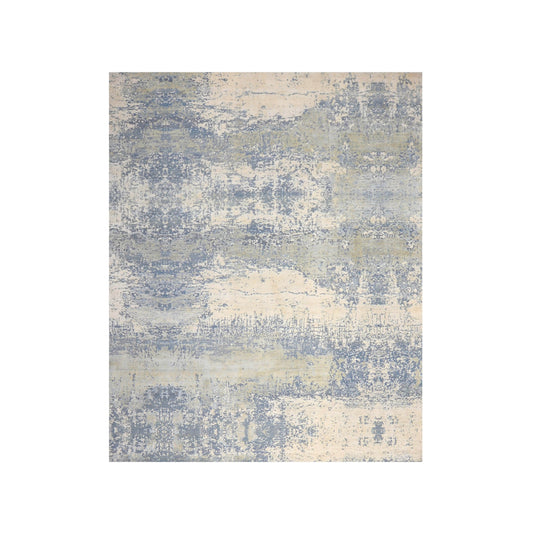 Ivory Grey, Silk Wool Modern Handknotted 7.11x9.8Ft 238x294Cms Area Rug