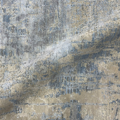 Beige Grey, Silk Wool Oxidized Modern Handknotted 7.11x10.4Ft 242x305Cms Area Rug