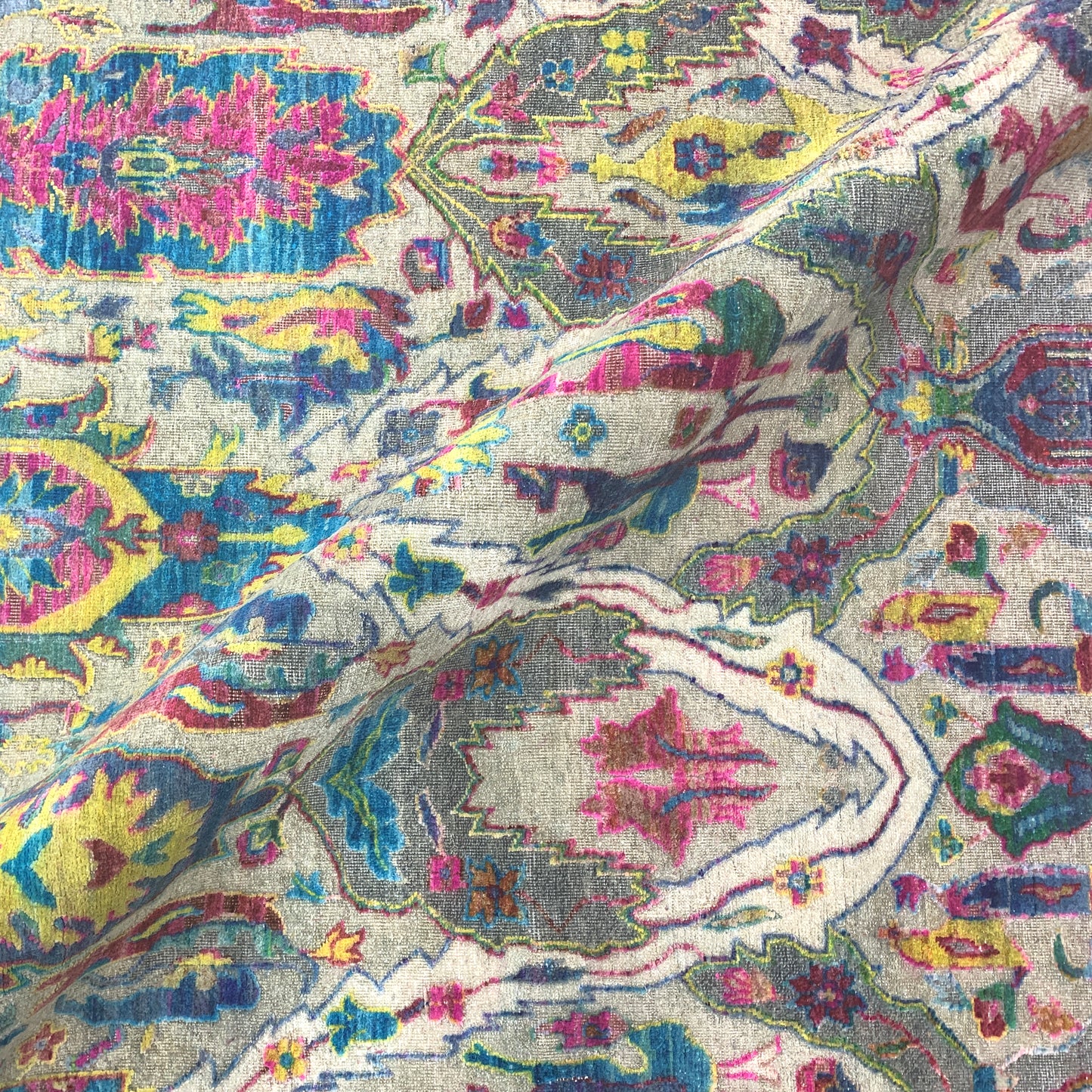 Grey Multy, Sari Silk Wool Oxidised Modern Handknotted 8.9x11.10Ft 268x361Cms Area Rug