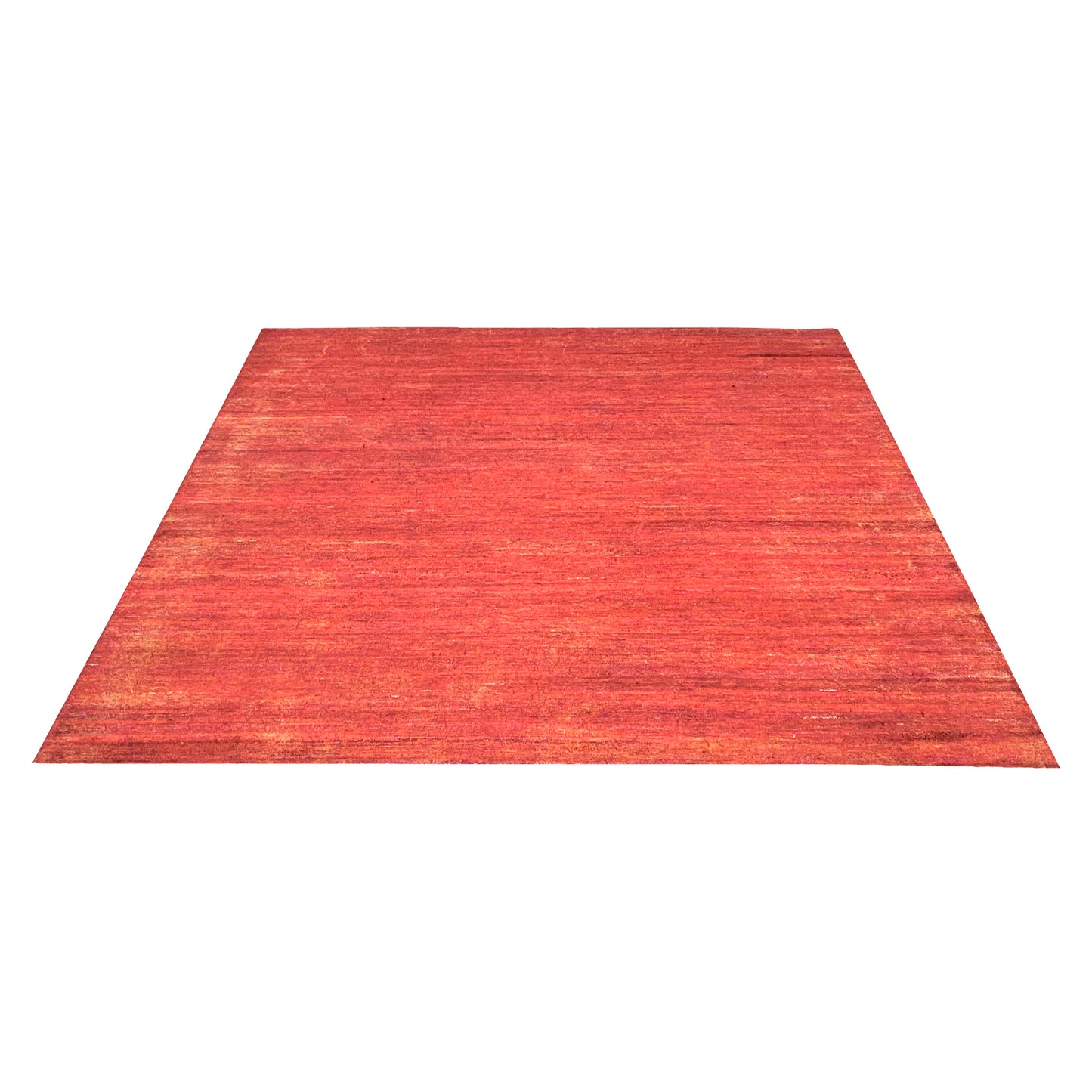 Red Pure Sari Silk Solid Handknotted Area Rug