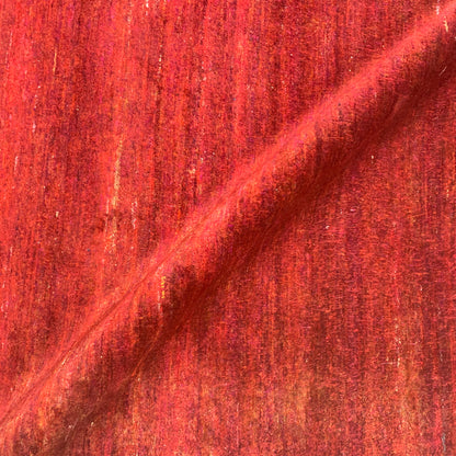 Red Pure Sari Silk Solid Handknotted Area Rug