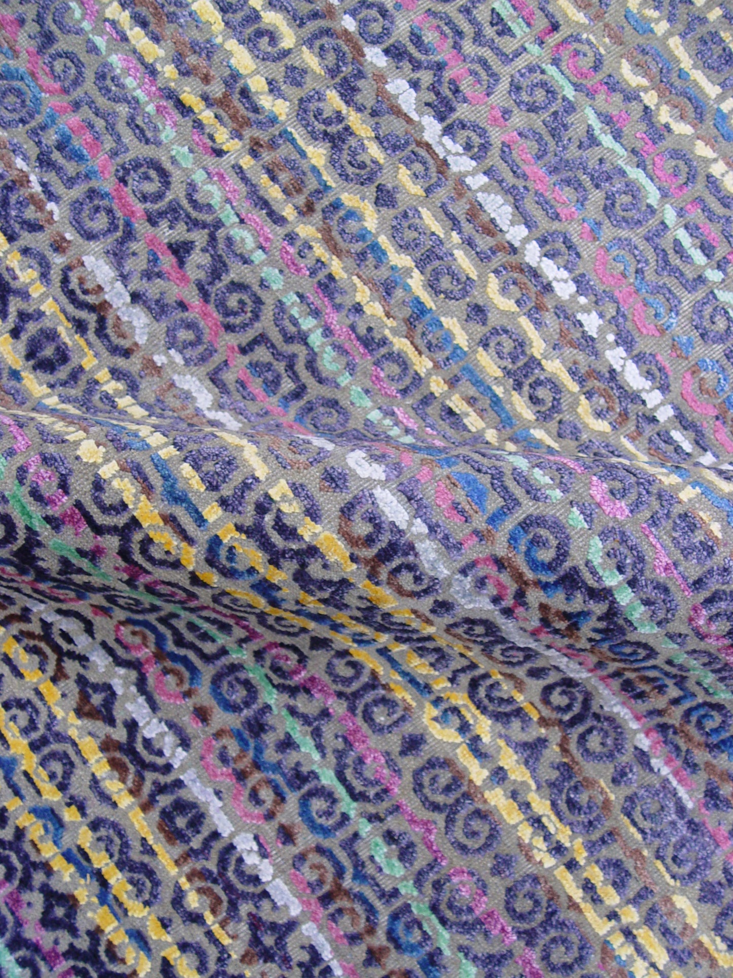 Yellow Multy, Viscose and Wool Oxidized Modern Handknotted 9.0x12.0Ft 275x365Cms Area Rug