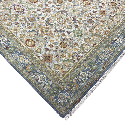 Blue and Multy Pure Wool Traditional Handknotted Area Rug