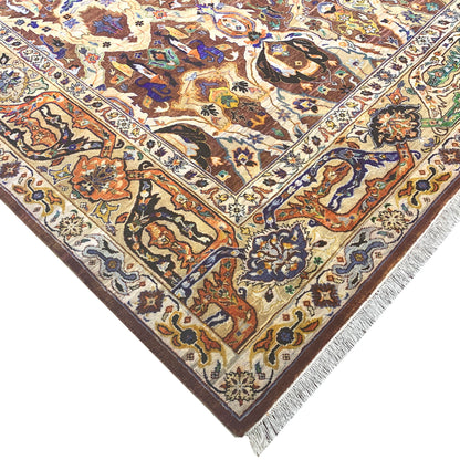 Gold Multy, Pure Silk and Sari Silk Persian Transitional Handknotted 11.11x15.1Ft 361x459Cms Area Rug
