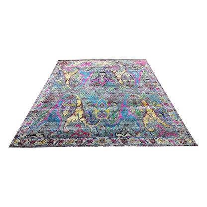 Multy Sari Silk, Silk Wool Oxidized Transitional Handknotted 7.11x10.1Ft 240x338Cms Area Rug