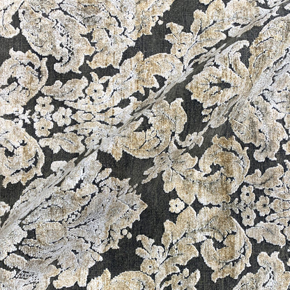 Grey and Gold, Silk and Wool Oxidized Assorted Transitional Handknotted 7.11x8.0Ft 243x245Cms Area Rug