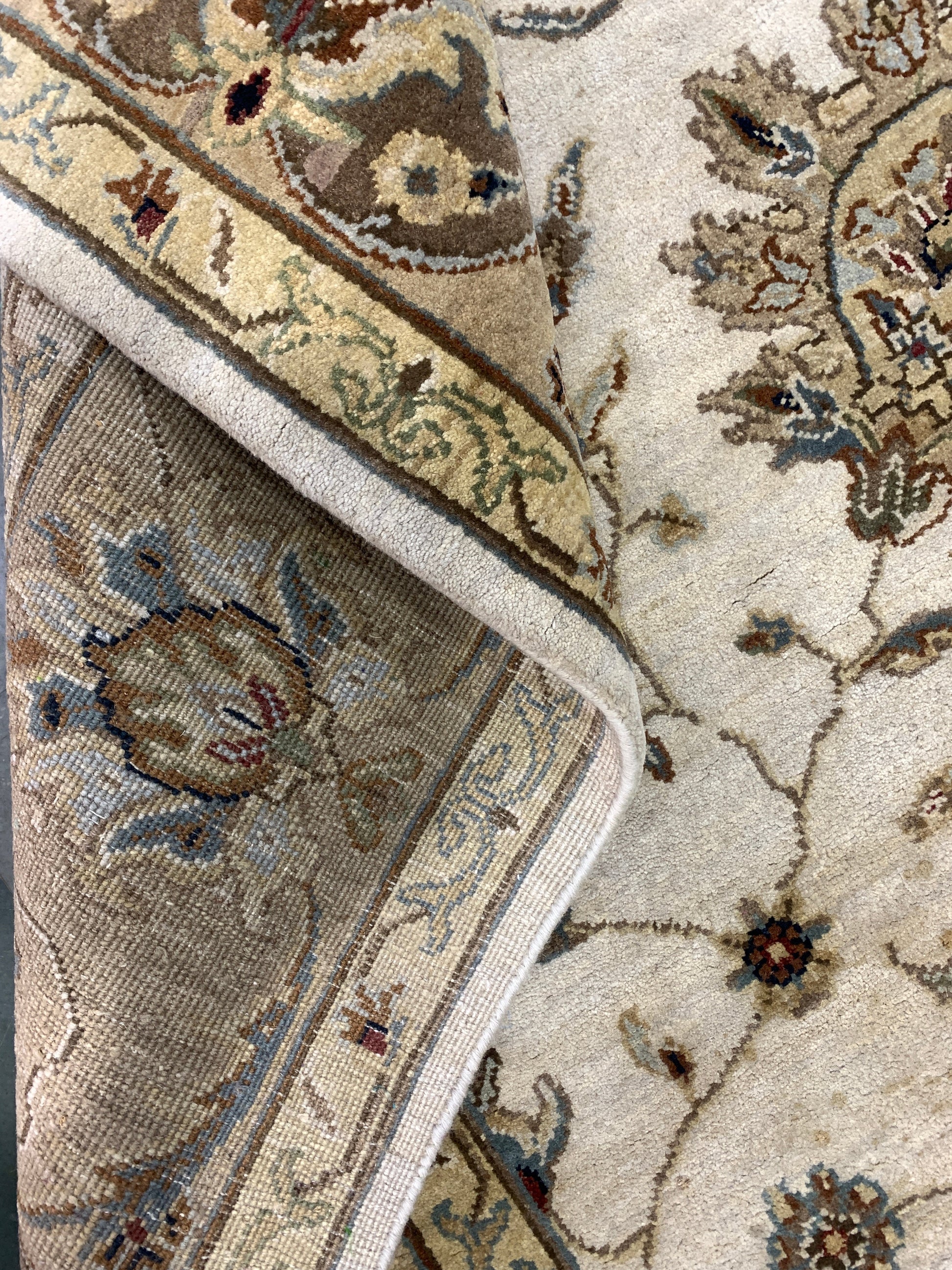 Get trendy with Mughal Darbar Ivory Beige and Camel Traditional Pure Wool Handknotted Area Rug - Traditional Rugs available at Jaipur Oriental Rugs. Grab yours for $3330.00 today!