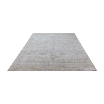 Ivory Grey, Blended Silk Transitional Persian Handknotted 8.11x12.0Ft 269x365Cms Area Rug