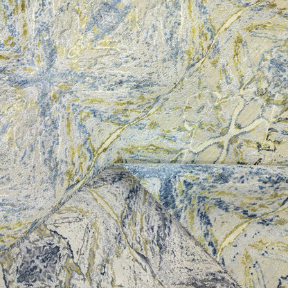 Blue Multy, Silk Wool Modern Abstract Handknotted 9.1x12.0Ft 276x365Cms Area Rug