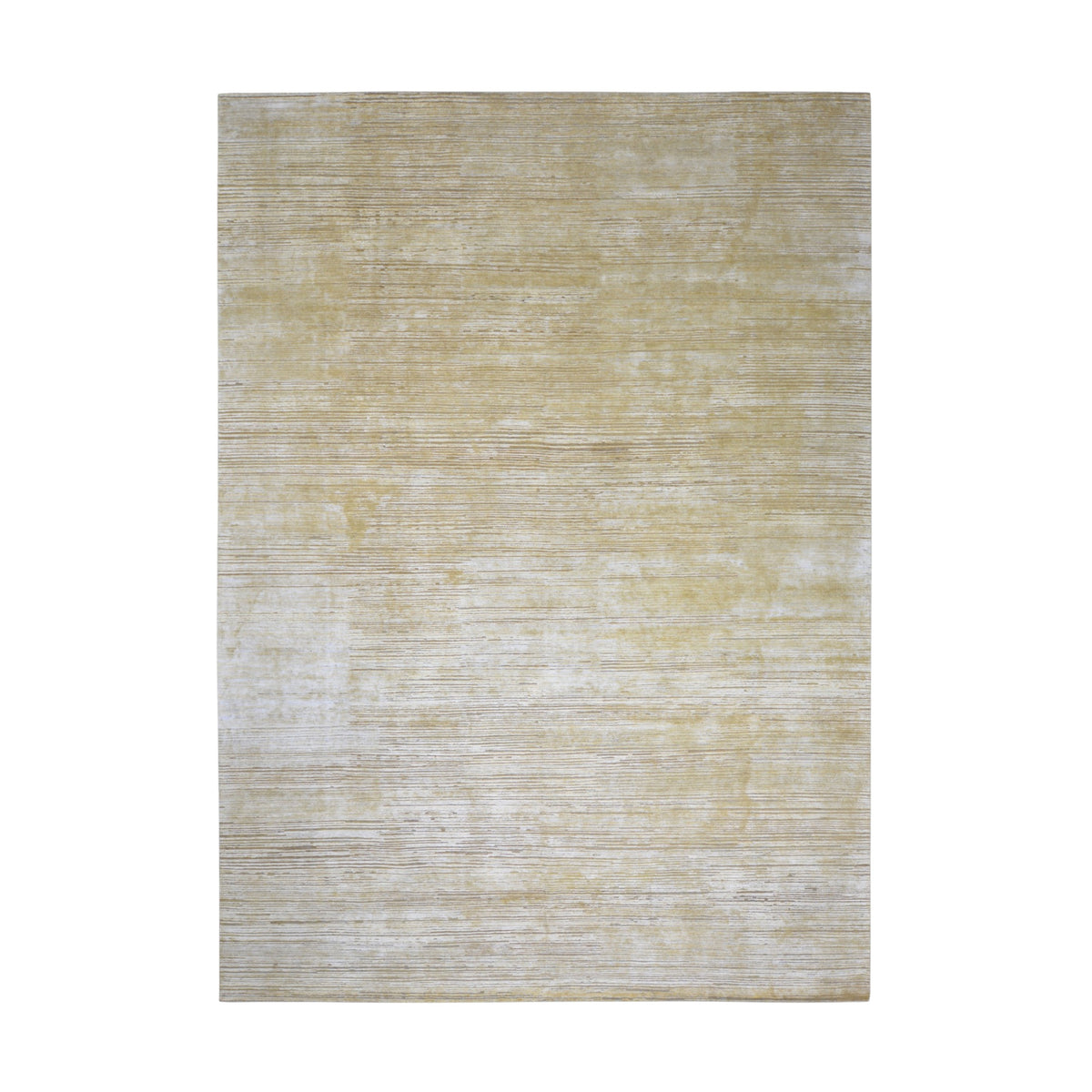 Gold Brown, Silk and Carved Wool Textured Modern Handknotted 11.11x15.1Ft 362x460Cms Area Rug