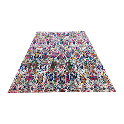 Multy Grey Sari Silk Wool Oxidized Bidzar Transitional Handknotted 9.8x13.10ft 295x420cms Area Rug