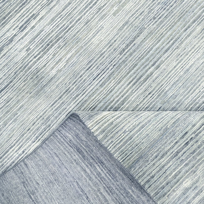 Grey and Blue, Silk Wool Oxidized Modern Solid Handknotted 9.11x14.2ft 301x430Cms Area Rug