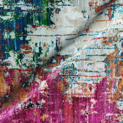 Ivory Multy, Sari Silk Wool Modern Handknotted 8.11x11.9Ft 270x357Cms Area Rug