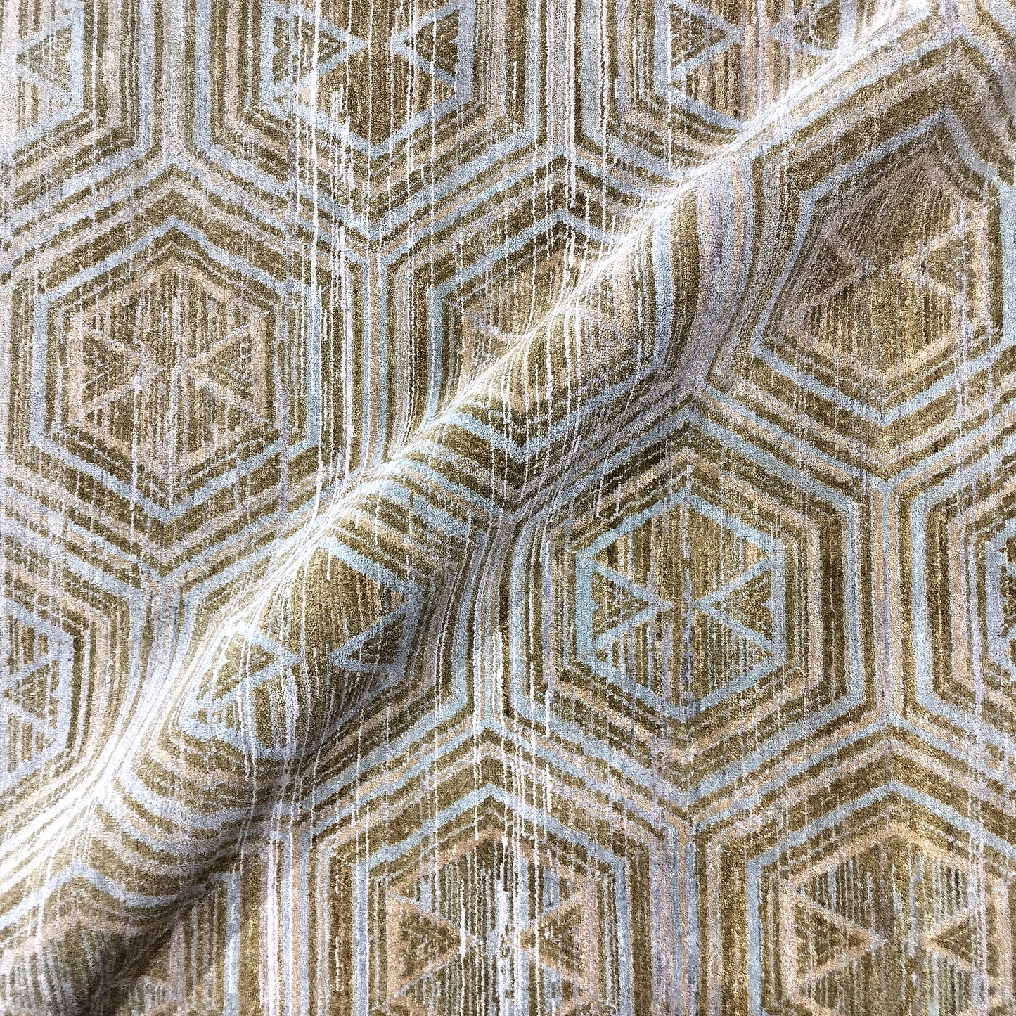 Gold Beige, Pure Wool Modern Handknotted 8.11x12.0Ft 271x375Cms Area Rug