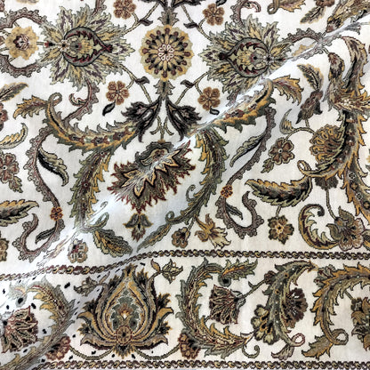 Yellow and Ivory, Pure Wool Regular Pile Traditional Handknotted 8.2x10.1Ft 249x306Cms Area Rug