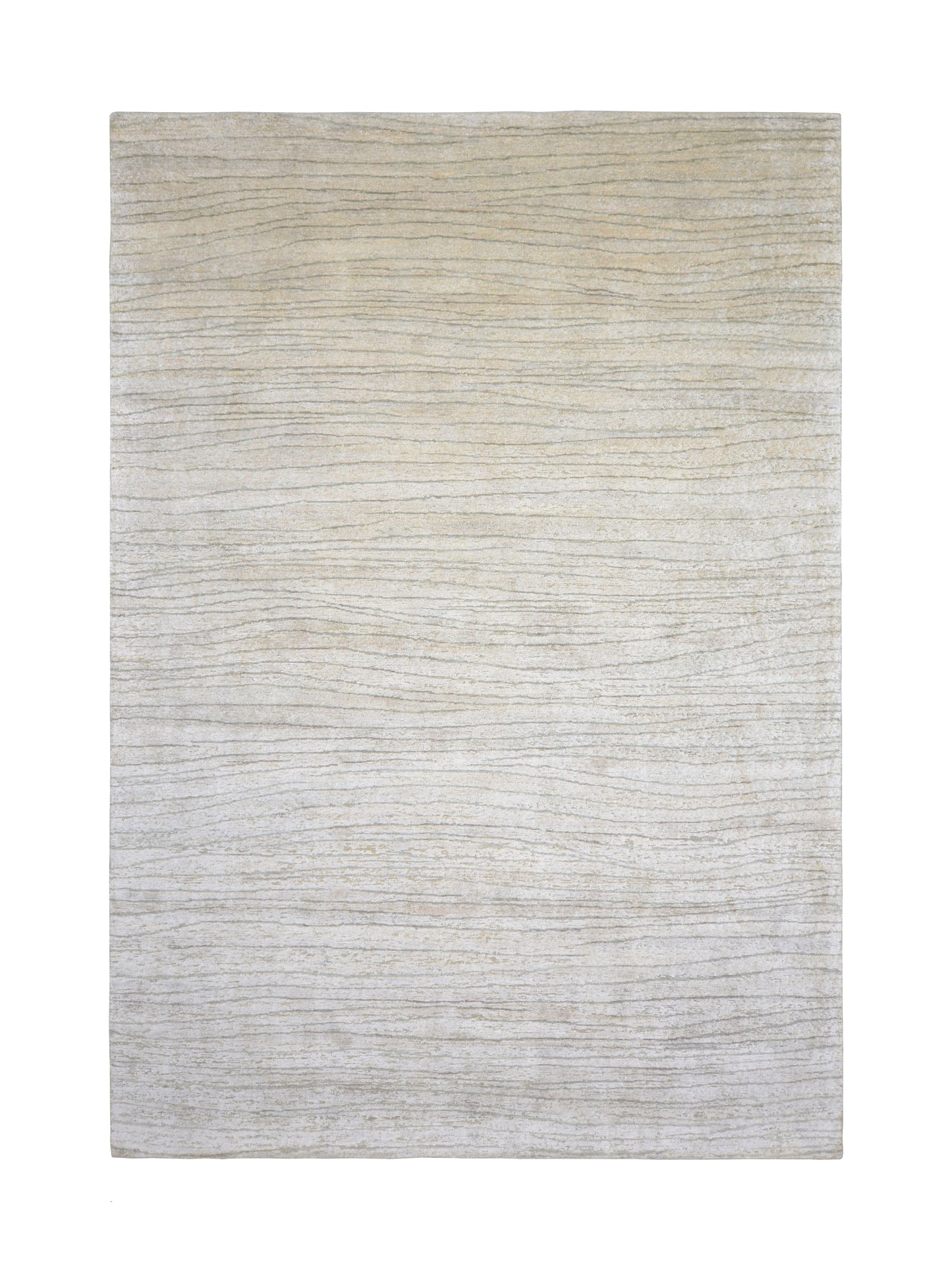 Ivory Silk Wool Modern Handknotted 9.11x14.4ft 302x436cms Area Rug