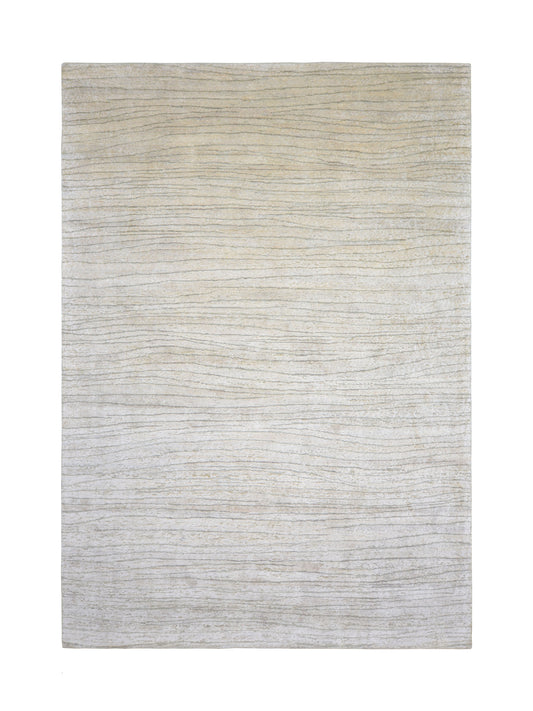 Ivory Silk Wool Modern Handknotted 9.11x14.4ft 302x436cms Area Rug