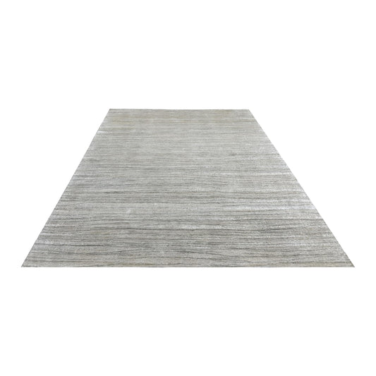 Ivory Silk Wool Modern Handknotted 9.11x14.4ft 302x436cms Area Rug