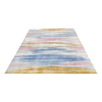 Beige Multy Blended Silk, Silk Wool Oxidized Transtional HandKnotted 9.0x12.1Ft 276x368Cms Area Rug