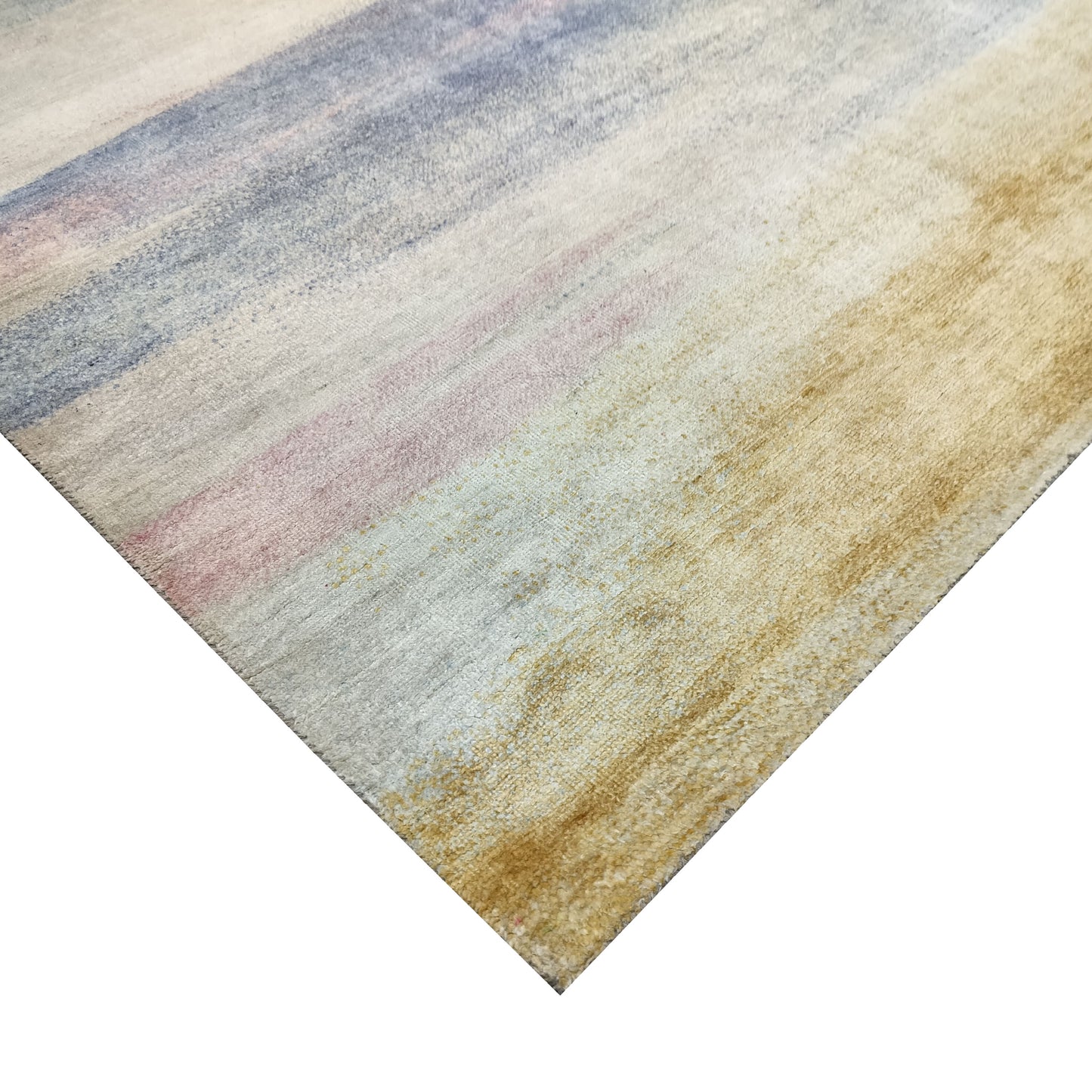 Beige Multy Blended Silk, Silk Wool Oxidized Transtional HandKnotted 9.0x12.1Ft 276x368Cms Area Rug