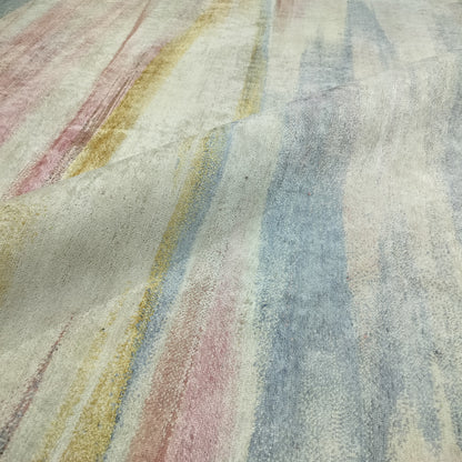 Beige Multy Blended Silk, Silk Wool Oxidized Transtional HandKnotted 9.0x12.1Ft 276x368Cms Area Rug