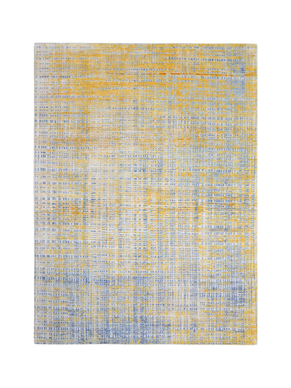 Grey Gold, Silk Wool Modern Handknotted 8.10x11.11Ft 270x364Cms Area Rug