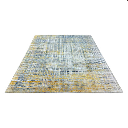 Grey Gold, Silk Wool Modern Handknotted 8.10x11.11Ft 270x364Cms Area Rug