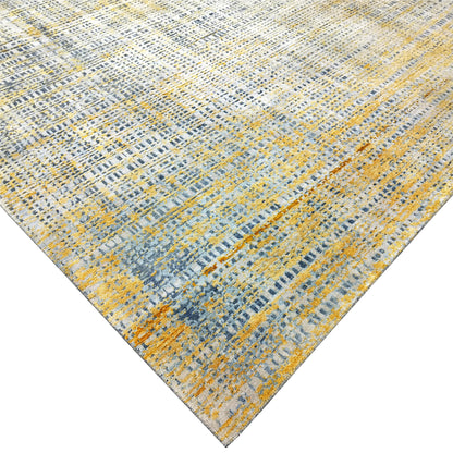 Grey Gold, Silk Wool Modern Handknotted 8.10x11.11Ft 270x364Cms Area Rug