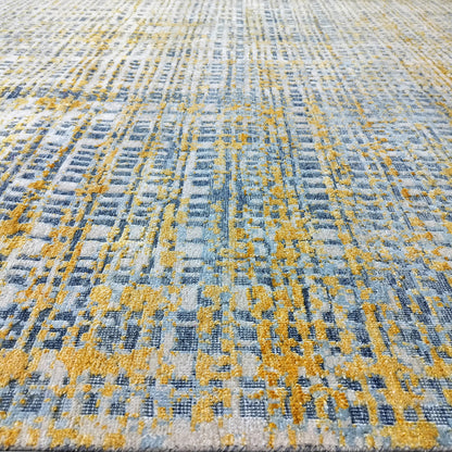 Grey Gold, Silk Wool Modern Handknotted 8.10x11.11Ft 270x364Cms Area Rug