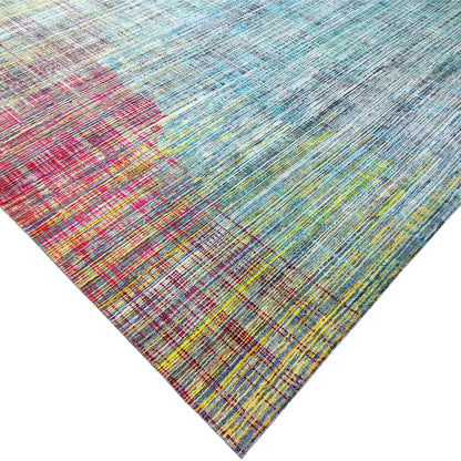 Grey and Multy, Sari Silk Oxidized Modern Textured Handknotted 9.11x14.1ft 302x430Cms Area Rug