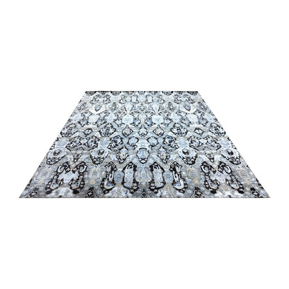 Black Multy Silk Wool Oxidized Transitional HandKnotted 10.0x13.11Ft 334x424Cms Area Rug