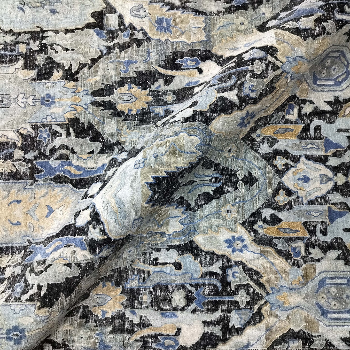 Black Multy Silk Wool Oxidized Transitional HandKnotted 10.0x13.11Ft 334x424Cms Area Rug