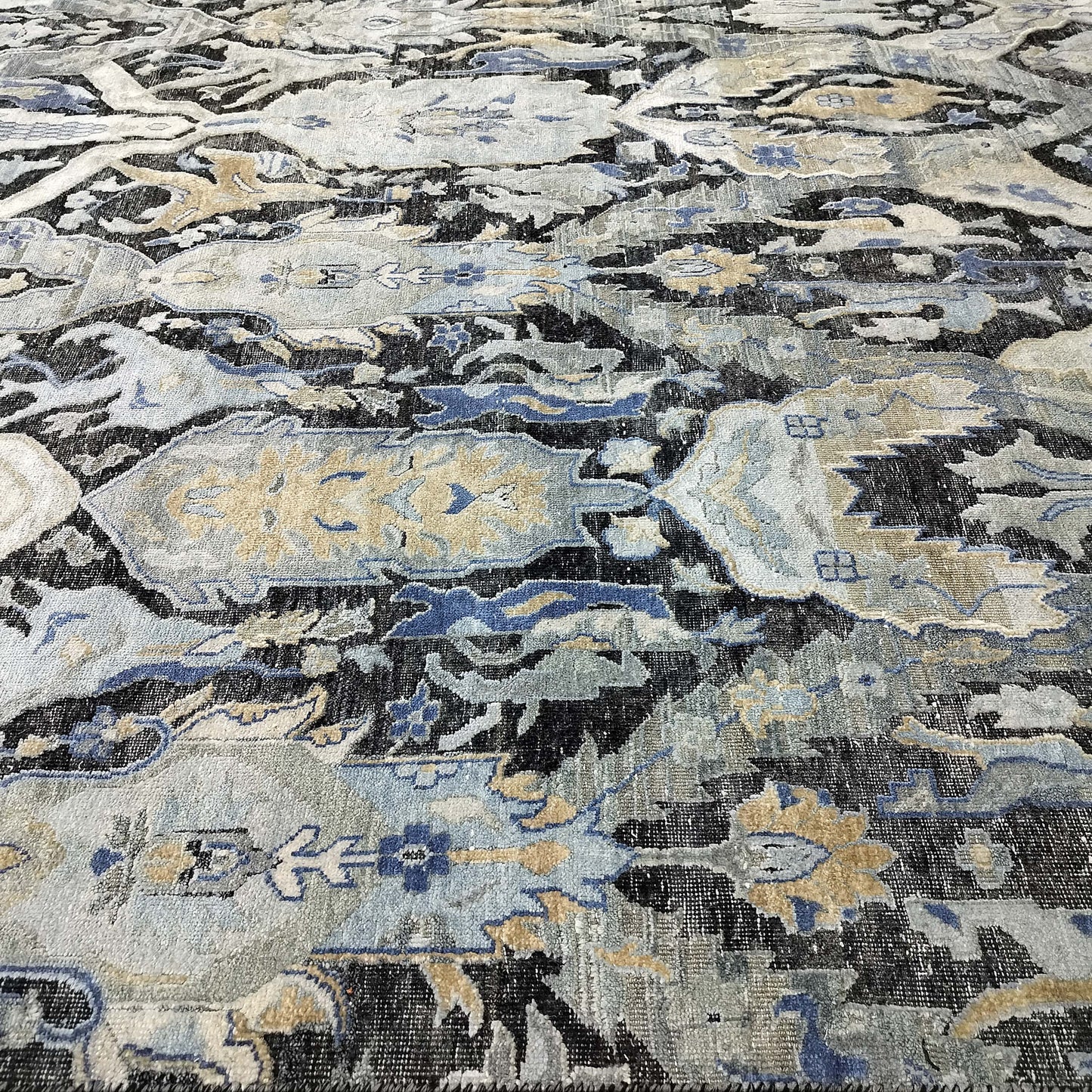 Black Multy Silk Wool Oxidized Transitional HandKnotted 10.0x13.11Ft 334x424Cms Area Rug