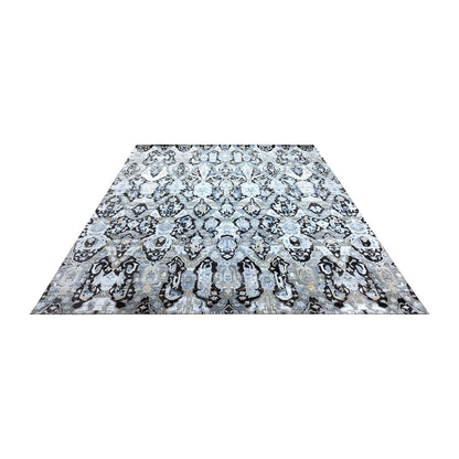 Black Multy Silk Wool Oxidized Transitional HandKnotted 10.0x13.11Ft 334x424Cms Area Rug