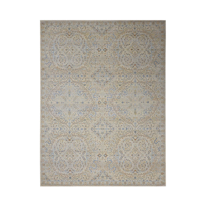 Beige and Multy Pure Wool Transitional Handknotted 9.1x12.2Ft 276x370Cms Area Rug