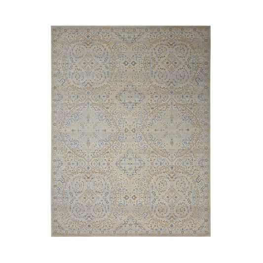 Beige and Multy Pure Wool Transitional Handknotted 9.1x12.2Ft 276x370Cms Area Rug