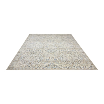 Beige and Multy Pure Wool Transitional Handknotted 9.1x12.2Ft 276x370Cms Area Rug