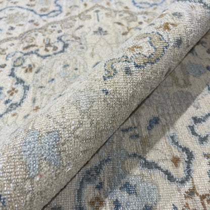 Beige and Multy Pure Wool Transitional Handknotted 9.1x12.2Ft 276x370Cms Area Rug