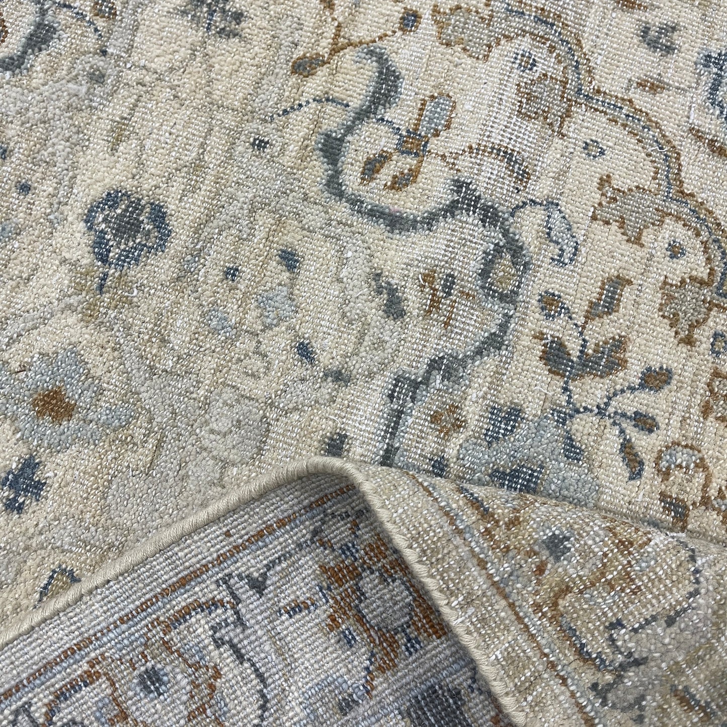 Beige and Multy Pure Wool Transitional Handknotted 9.1x12.2Ft 276x370Cms Area Rug