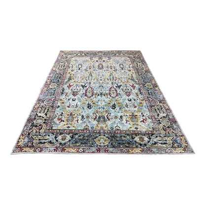 Multy Ivory Sari Silk and Silk Wool Oxidized Bidzar Transitional Handknotted 10.0x14.3ft 305x431cms Area Rug