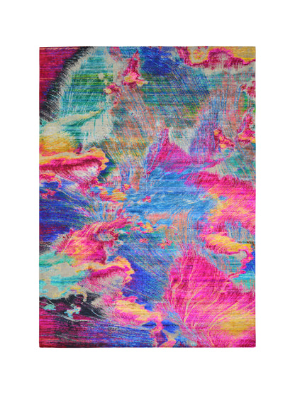 Multy Silk Wool Oxidised Modern Abstract Handknotted 9.9x13.9ft 303x438cms Area Rug
