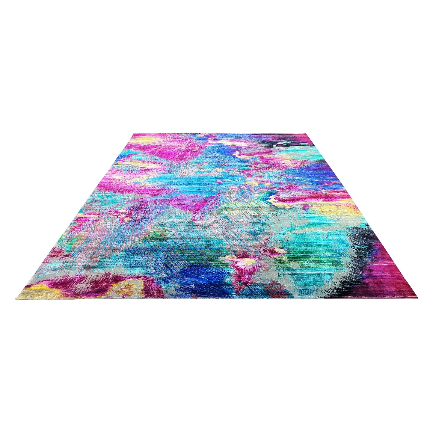Multy Silk Wool Oxidised Modern Abstract Handknotted 9.9x13.9ft 303x438cms Area Rug