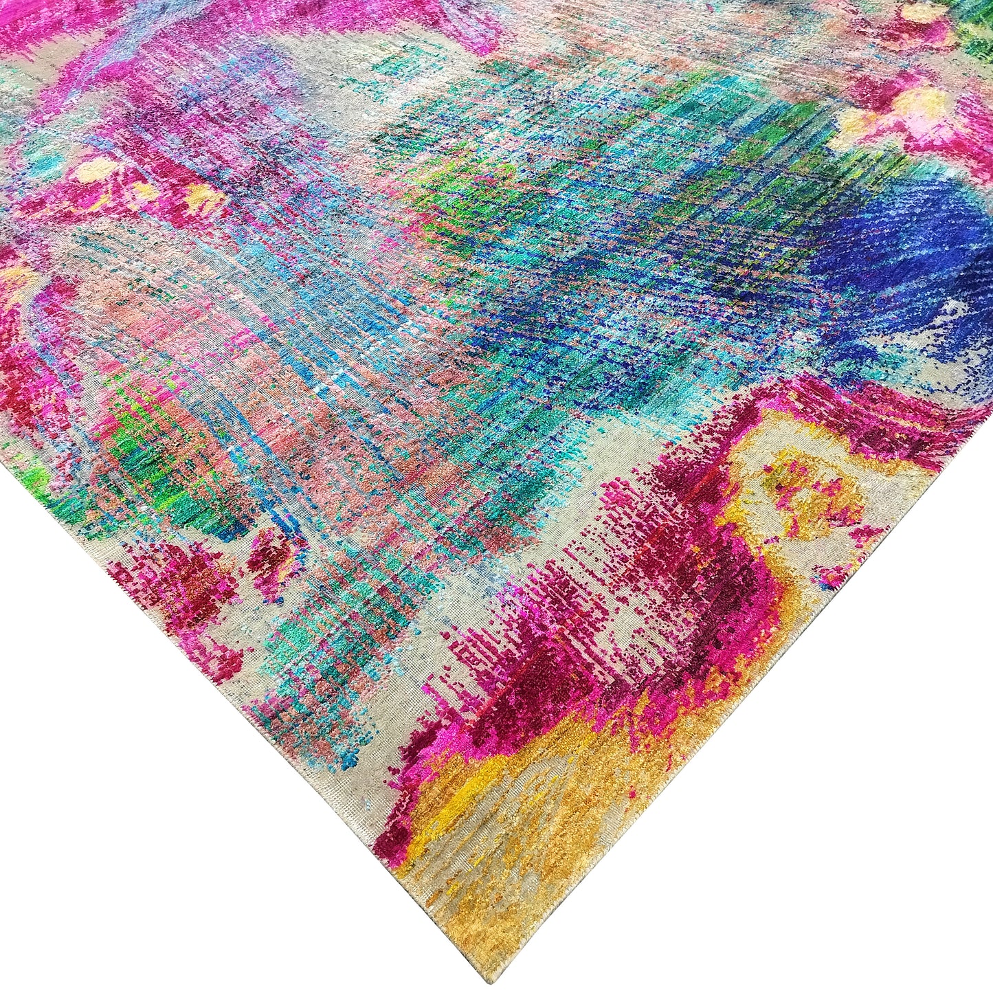 Multy Silk Wool Oxidised Modern Abstract Handknotted 9.9x13.9ft 303x438cms Area Rug