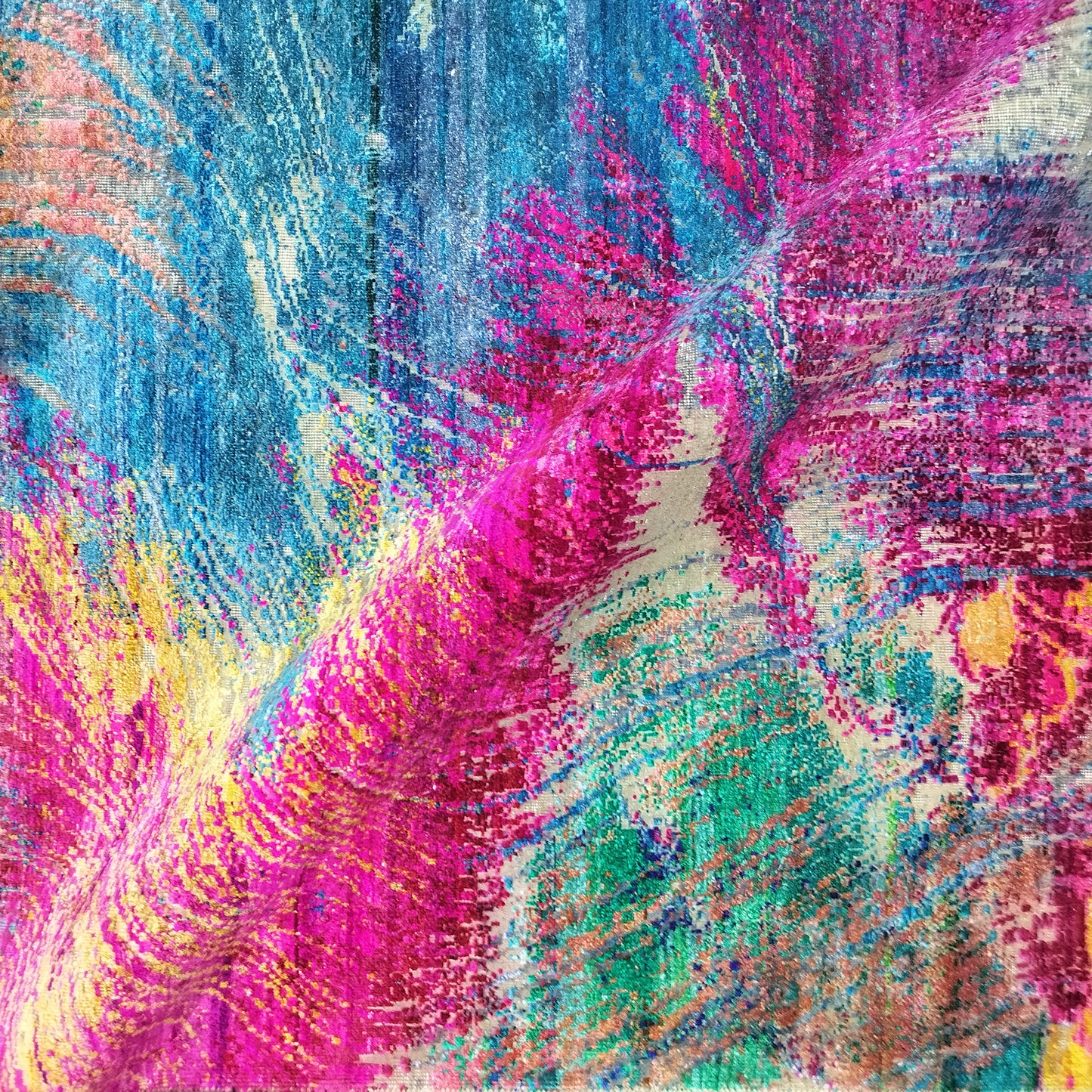 Multy Silk Wool Oxidised Modern Abstract Handknotted 9.9x13.9ft 303x438cms Area Rug