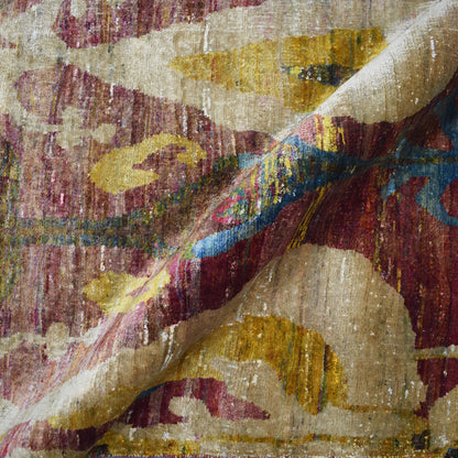 Pink Ivory Multy, Pure Sari Silk Regular Transitional Handknotted 8.10x12.1Ft 269x368Cms Area Rug