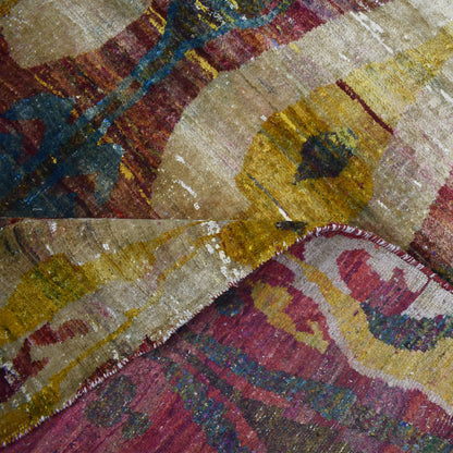 Pink Ivory Multy, Pure Sari Silk Regular Transitional Handknotted 8.10x12.1Ft 269x368Cms Area Rug